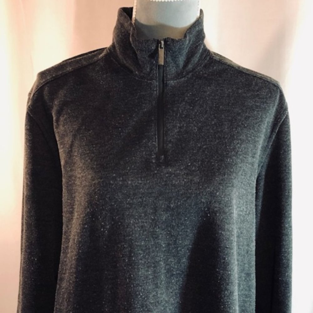 Perri Ellis Half-Zip Long Sleeve Grey Sweater